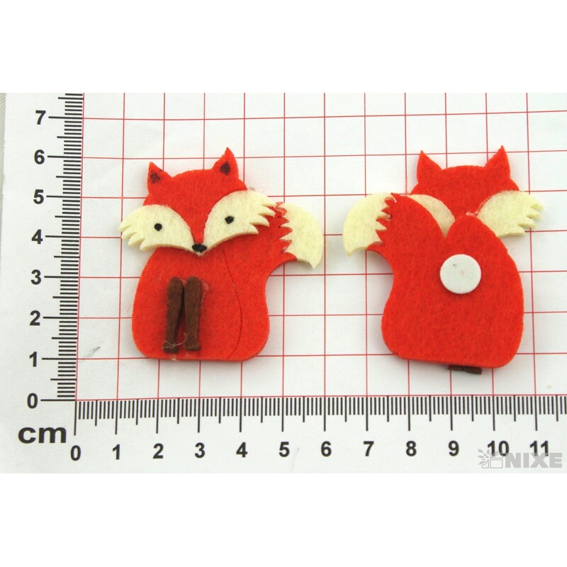 LIŠKA NALEPOVACÍ FILC 5x3,5cm 4ks*MIX BAREV