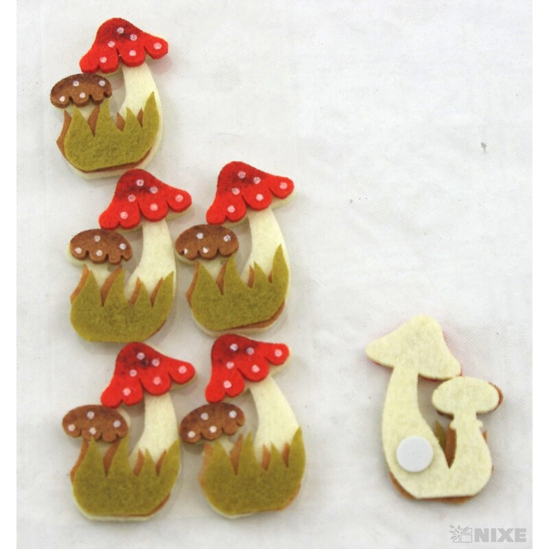 HOUBY NALEPOVACÍ FILC 3x5cm 6ks*MIX BAREV