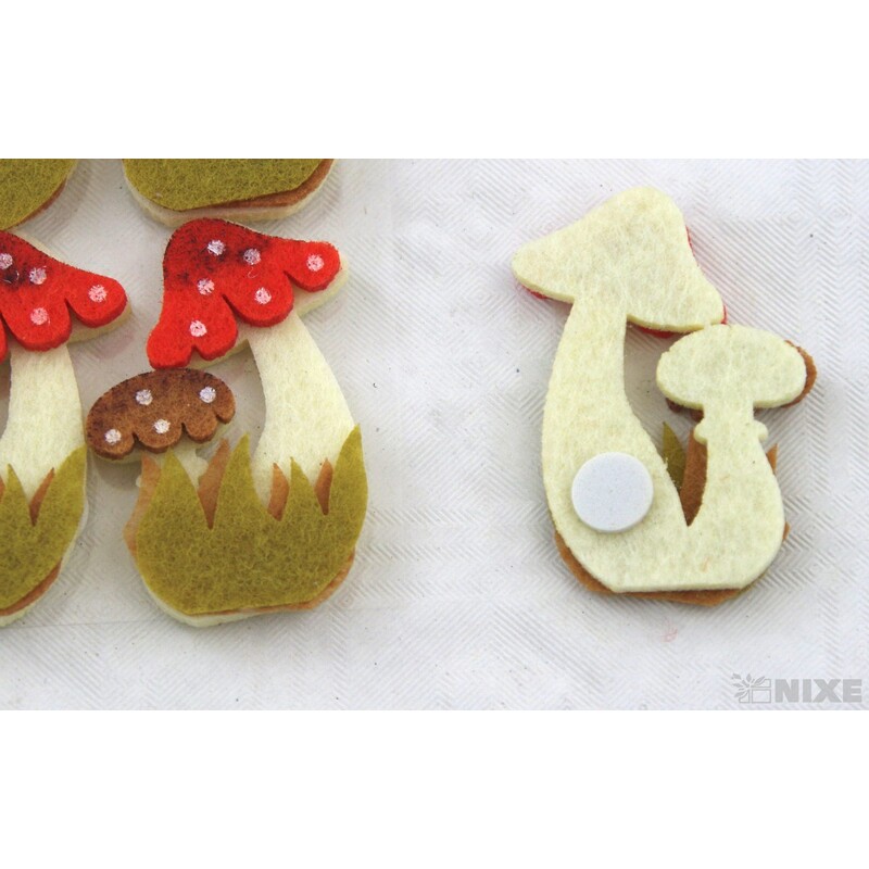 HOUBY NALEPOVACÍ FILC 3x5cm 6ks*MIX BAREV