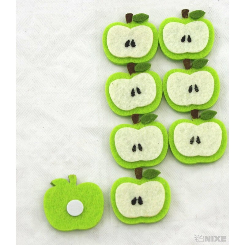 JABLÍČKO NALEPOVACÍ FILC 3x3,5cm 8ks*MIX BAREV