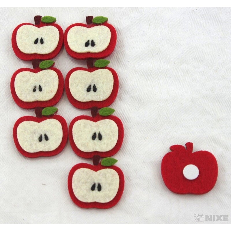 JABLÍČKO NALEPOVACÍ FILC 3x3,5cm 8ks*MIX BAREV