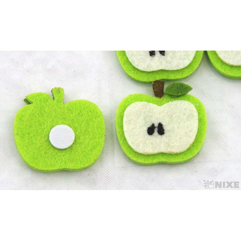 JABLÍČKO NALEPOVACÍ FILC 3x3,5cm 8ks*MIX BAREV