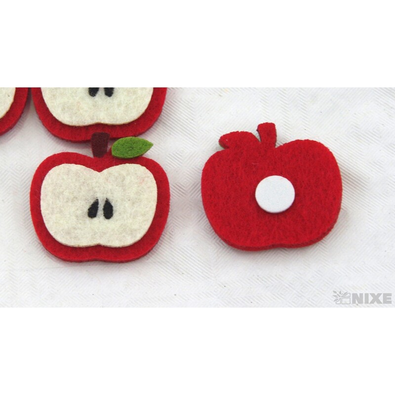 JABLÍČKO NALEPOVACÍ FILC 3x3,5cm 8ks*MIX BAREV