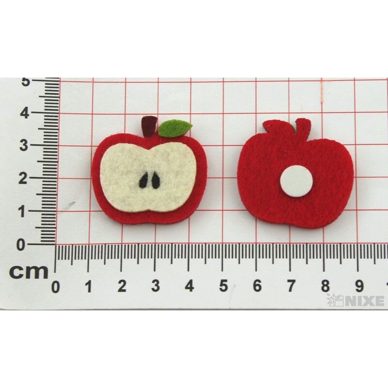 JABLÍČKO NALEPOVACÍ FILC 3x3,5cm 8ks*MIX BAREV