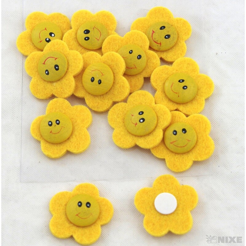 SLUNCE NALEPOVACÍ FILC 3cm 12ks*MIX BAREV