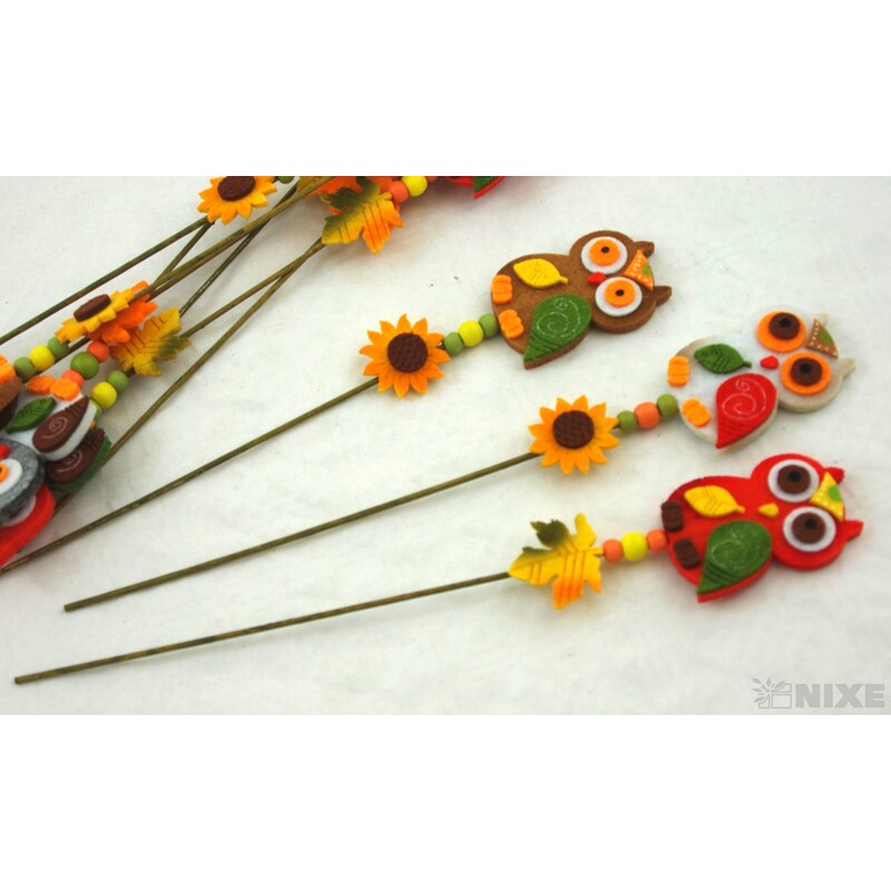 ZÁPICH FILC SOVA 6x29cm 10ks*MIX BAREV