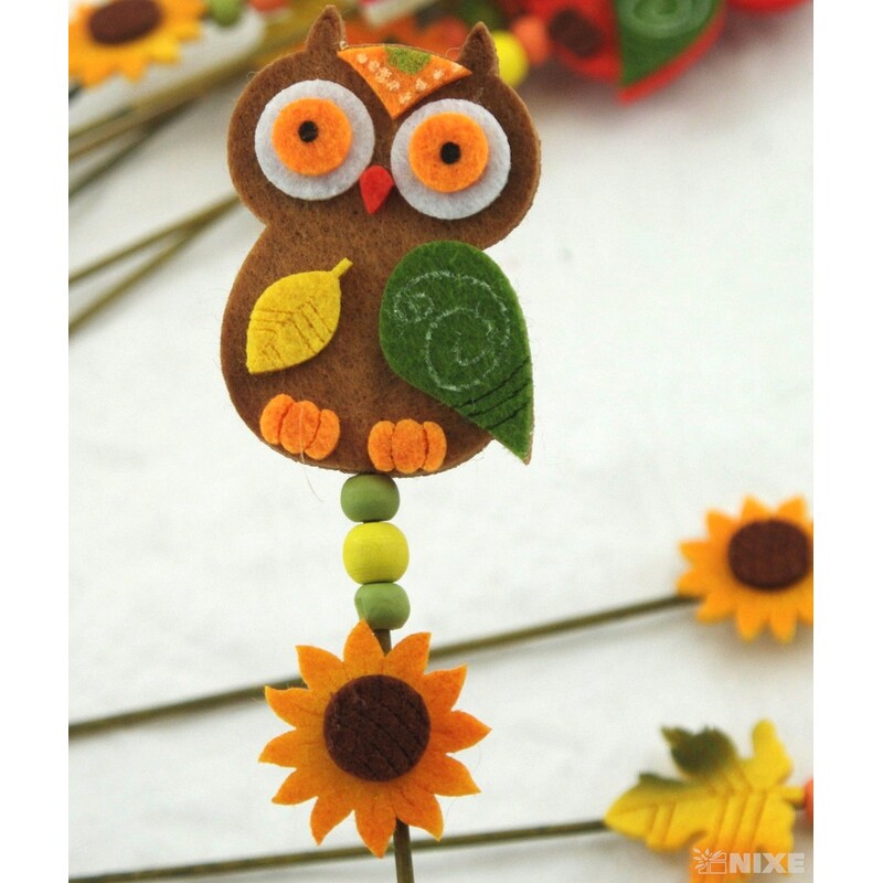 ZÁPICH FILC SOVA 6x29cm 10ks*MIX BAREV