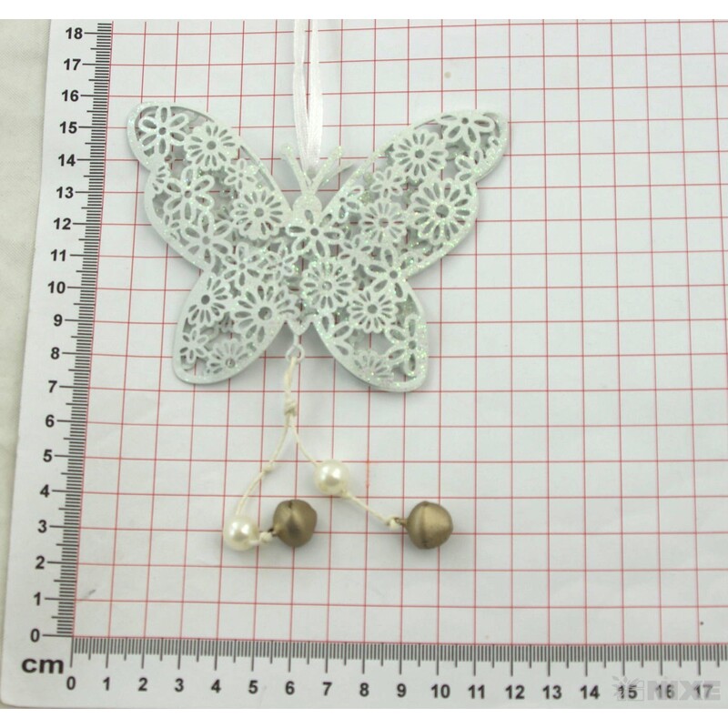 ZÁVĚS MOTÝL PLECH 9cm*PERLEŤ