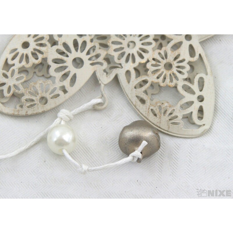 ZÁVĚS MOTÝL PLECH 9cm*KRÉMOVÁ