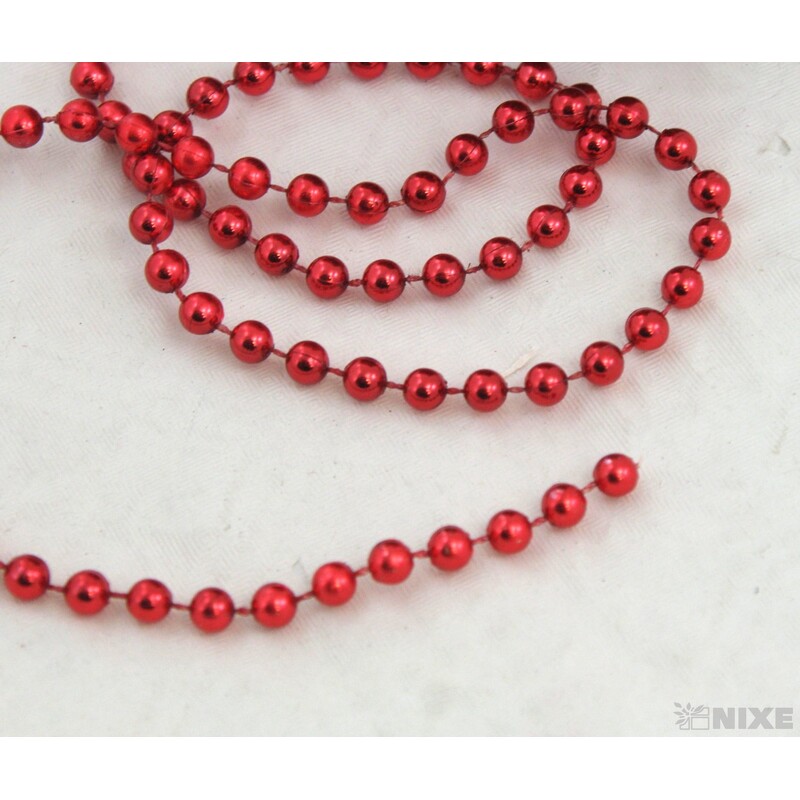 KORÁLKY ŘETĚZ 6mmx20m METAL*ČERVENÁ