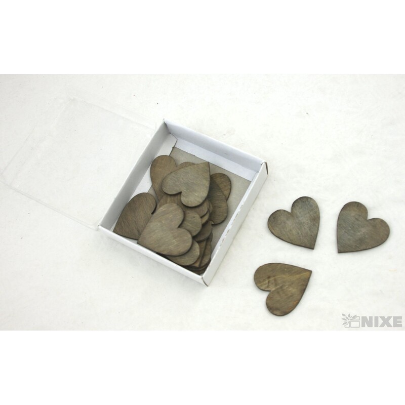 SRDCE DŘEVO 5cm 18ks*PŘÍRODNÍ