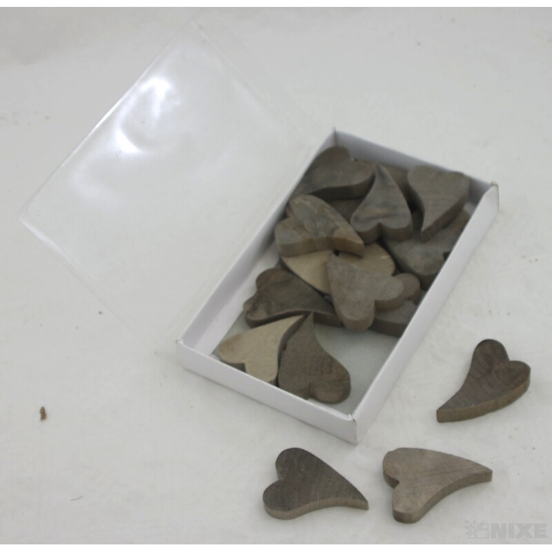 SRDCE DŘEVO 6x4cm 18ks*PŘÍRODNÍ