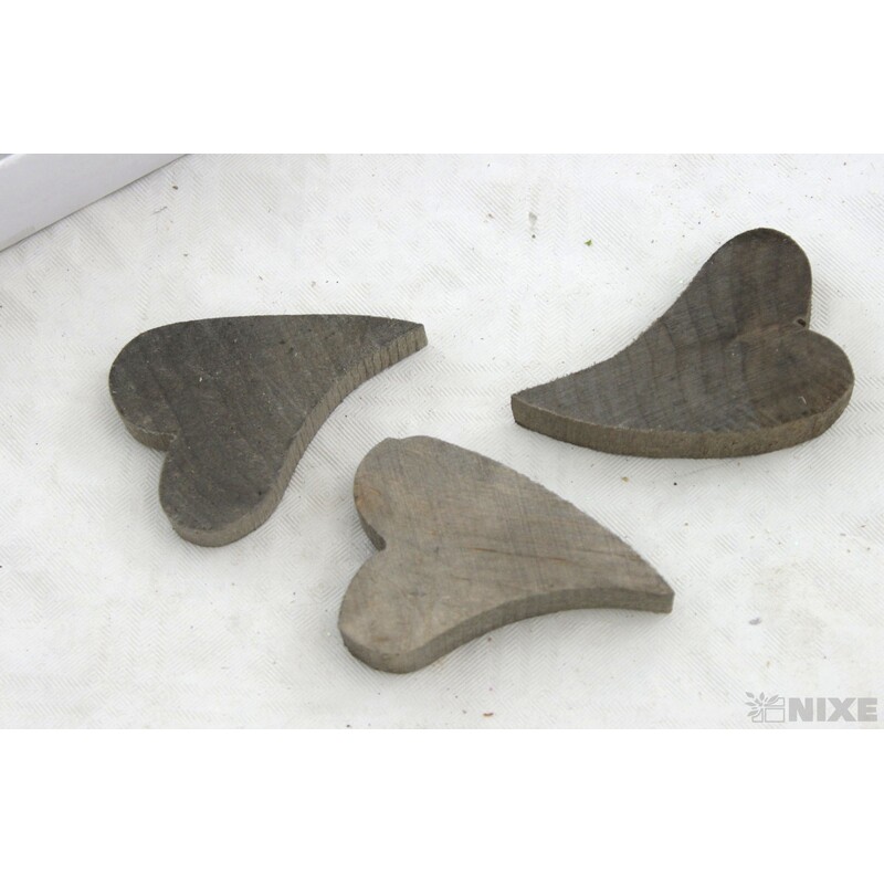 SRDCE DŘEVO 6x4cm 18ks*PŘÍRODNÍ