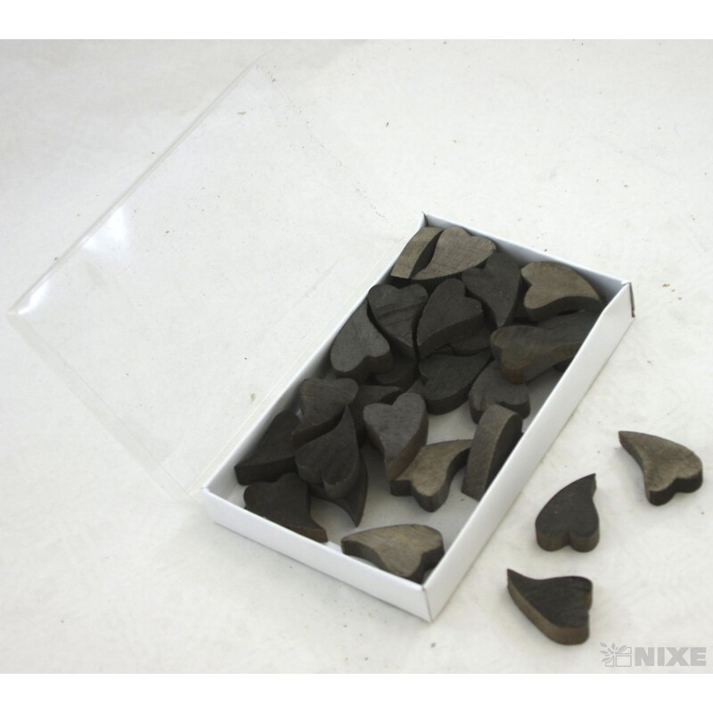 SRDCE DŘEVO 4,2x2,8cm 30ks*PŘÍRODNÍ