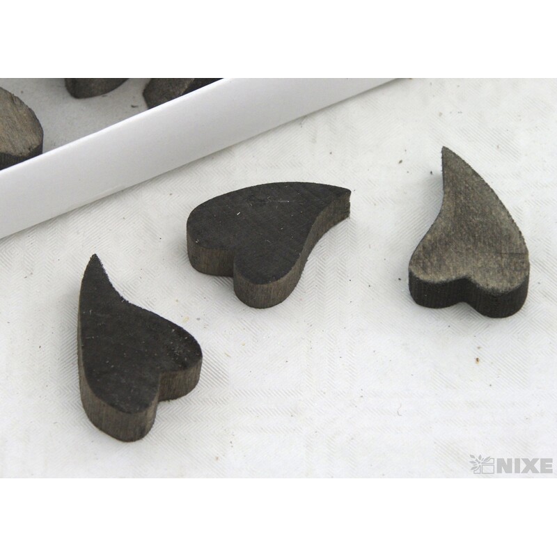 SRDCE DŘEVO 4,2x2,8cm 30ks*PŘÍRODNÍ