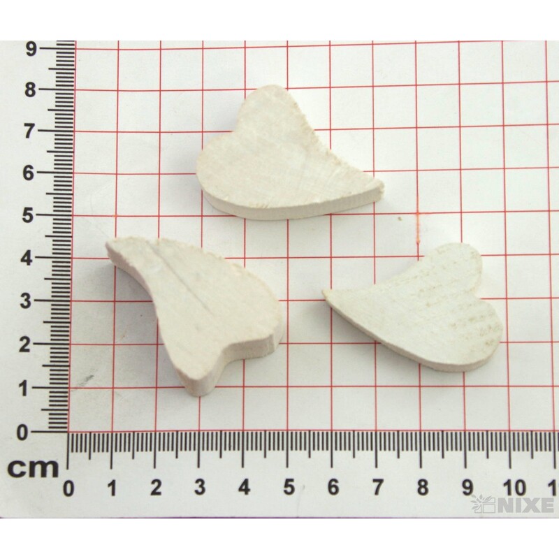 SRDCE DŘEVO 4,2x2,8cm 30ks*BÍLÁ