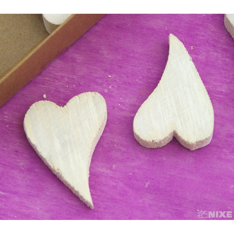 SRDCE DŘEVO 6x4cm 18ks*BÍLÁ