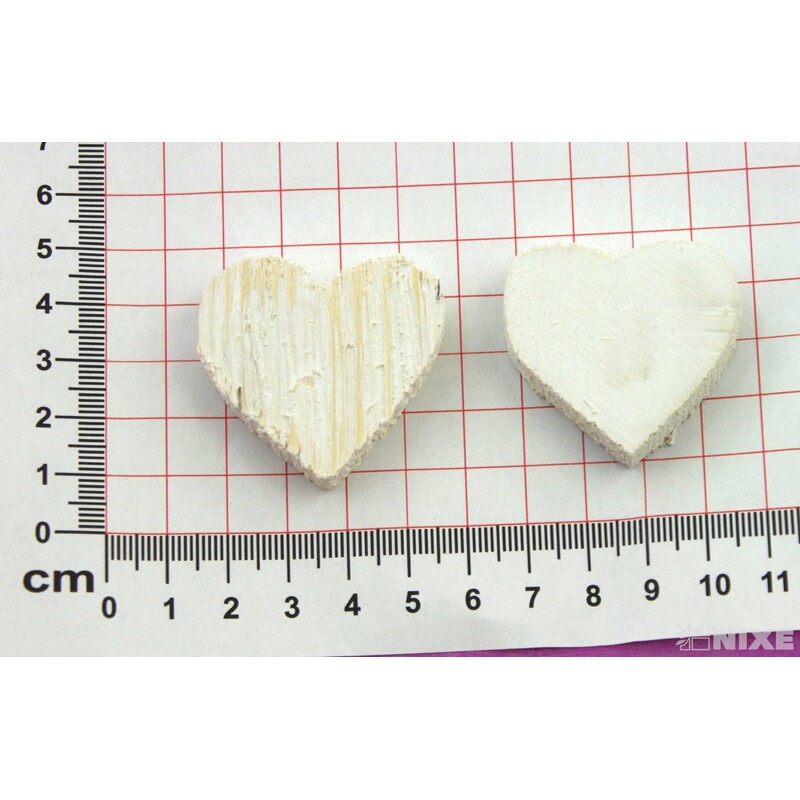 SRDCE DŘEVO 4cm 24ks*BÍLÁ