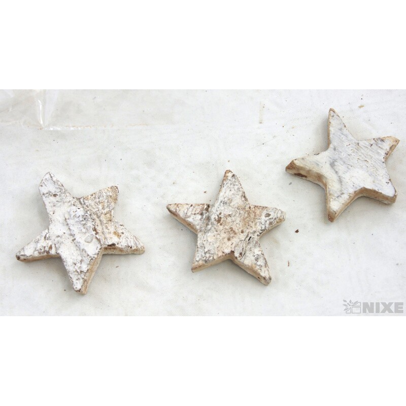 HVĚZDA DŘEVO 7cm 10ks*PŘÍRODNÍ