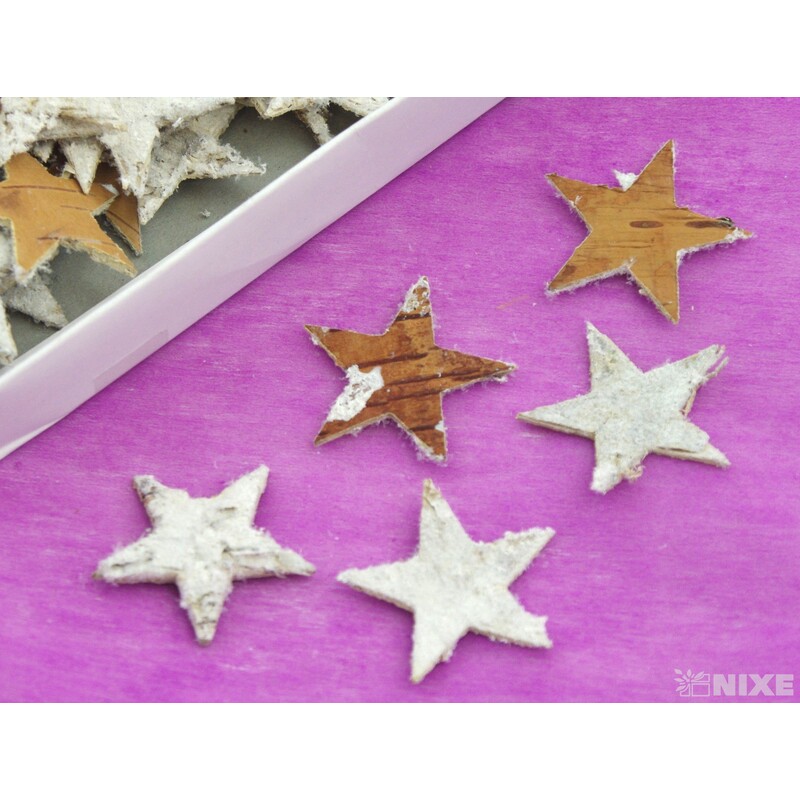 HVĚZDA BŘÍZA 4,5cm 60ks*PŘÍRODNÍ