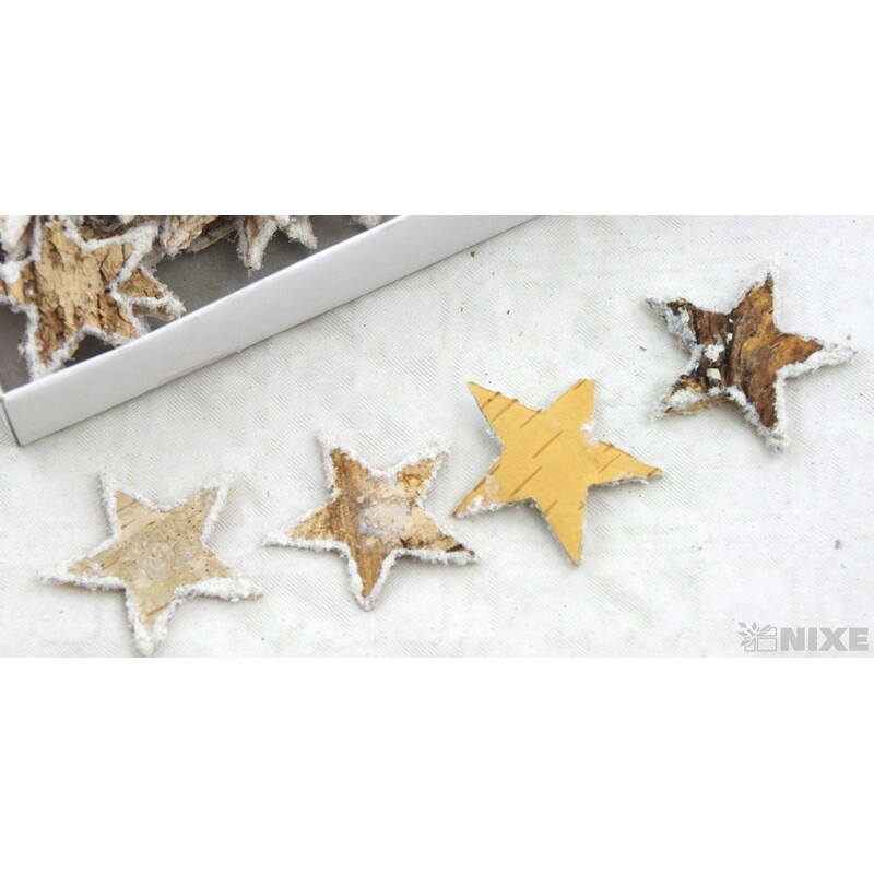 HVĚZDA BŘÍZA 4,5cm 60ks*PŘÍRODNÍ