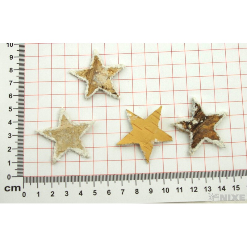 HVĚZDA BŘÍZA 4,5cm 60ks*PŘÍRODNÍ