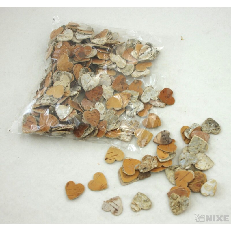 SRDCE BŘÍZA 2,5cm 220ks*PŘÍRODNÍ