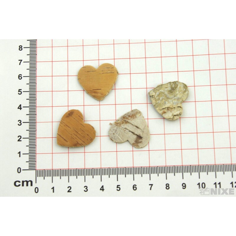 SRDCE BŘÍZA 2,5cm 220ks*PŘÍRODNÍ