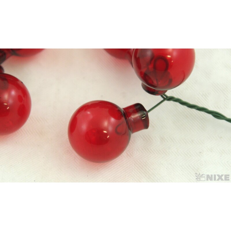 KOULE NA DR. 2x10,5cm 144ks*ČERVENÁ PRŮHLEDNÁ