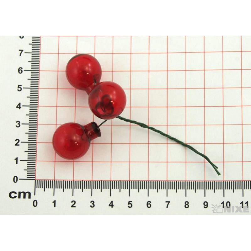 KOULE NA DR. 2x10,5cm 144ks*ČERVENÁ PRŮHLEDNÁ