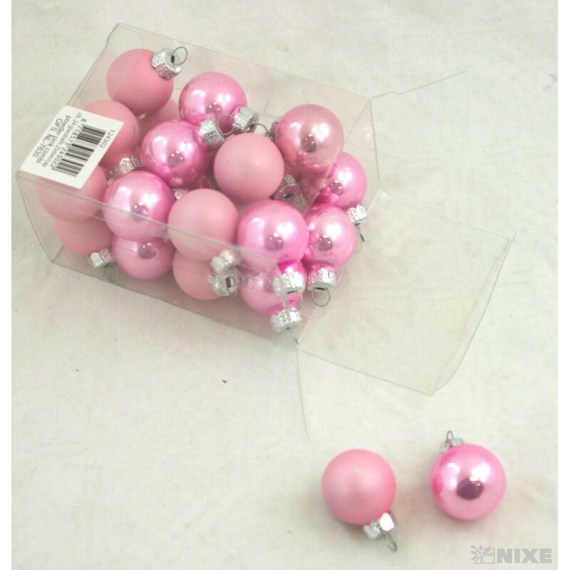 KOULE ZÁVĚS 2,5cm 24ks MIX*RŮŽOVÁ SV.