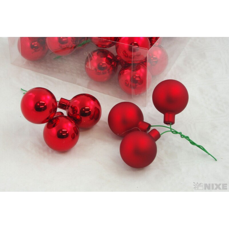 KOULE NA DR. 4x10cm 36ks MIX*ČERVENÁ