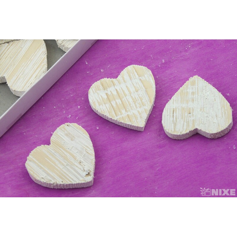 SRDCE DŘEVO 6cm 12ks*BÍLÁ