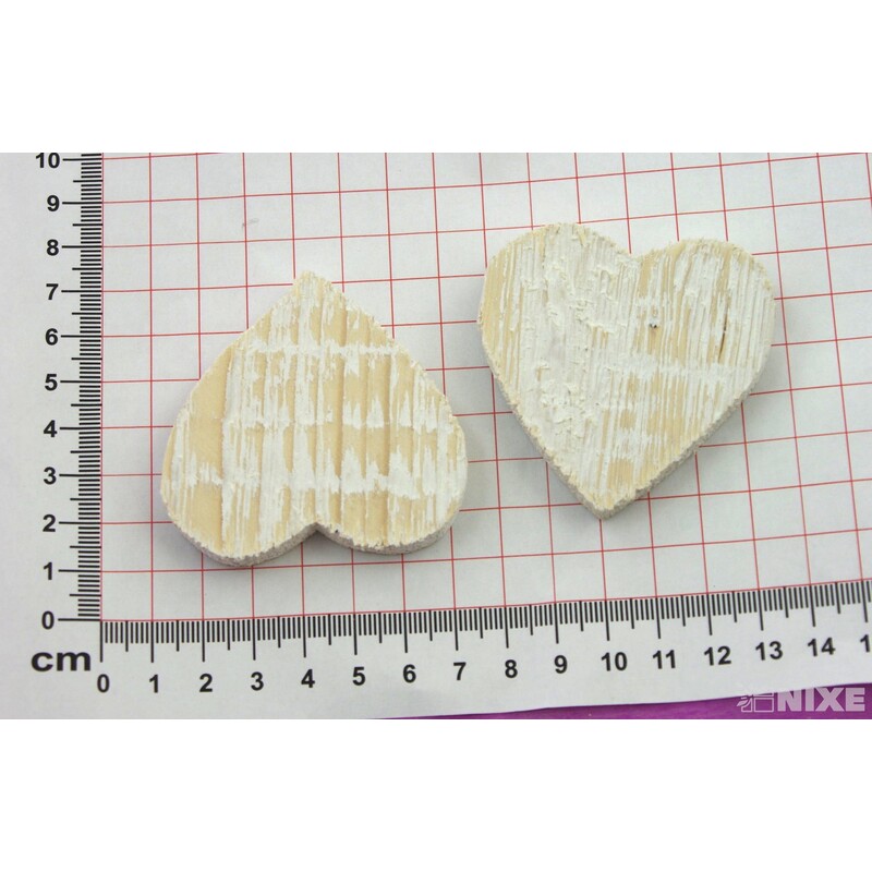 SRDCE DŘEVO 6cm 12ks*BÍLÁ