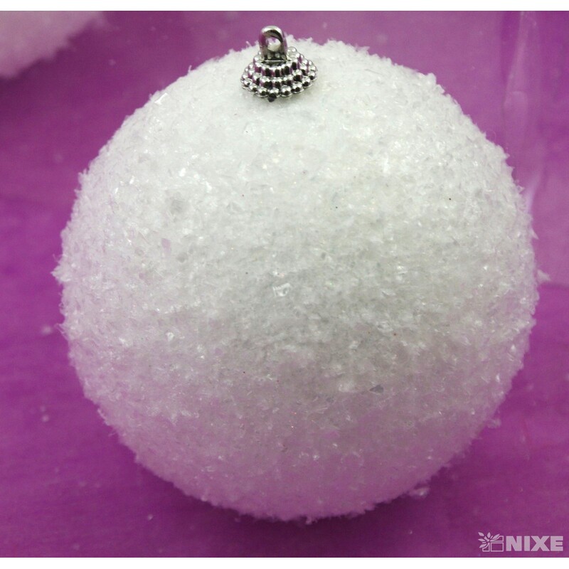 KOULE ZÁVĚS 10cm 4ks*BÍLÁ