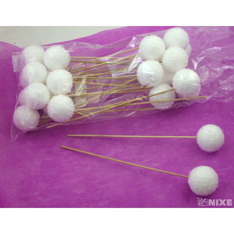 ZÁPICH KOULE 5x25cm 24ks*BÍLÁ