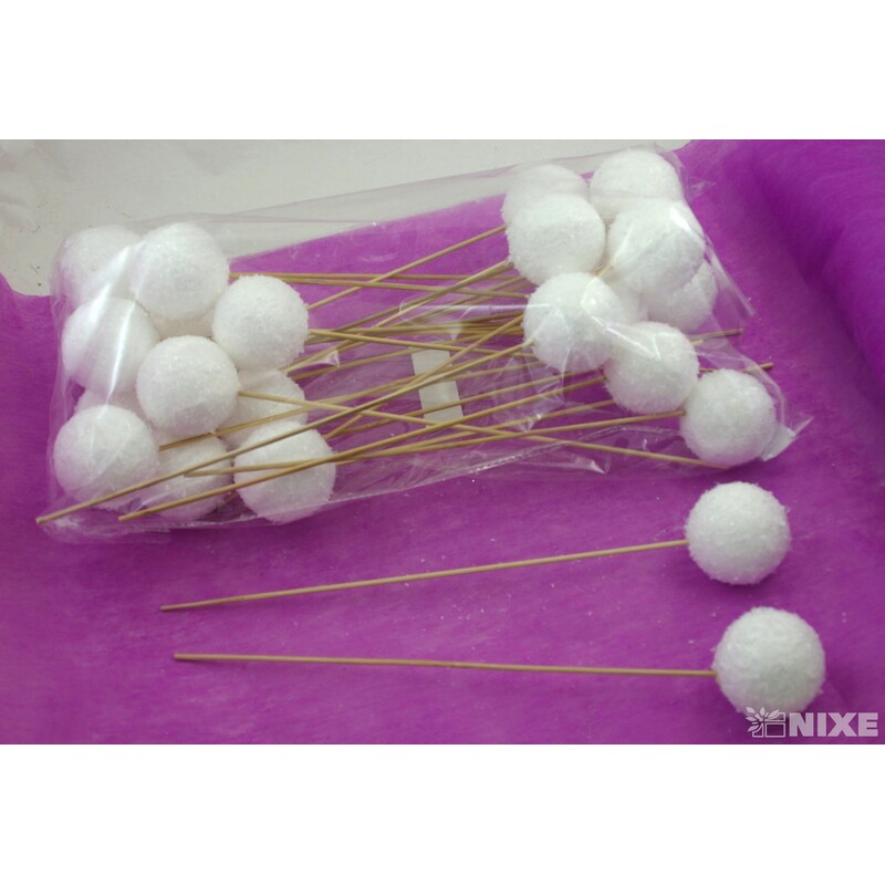 ZÁPICH KOULE 6x30cm 24ks*BÍLÁ