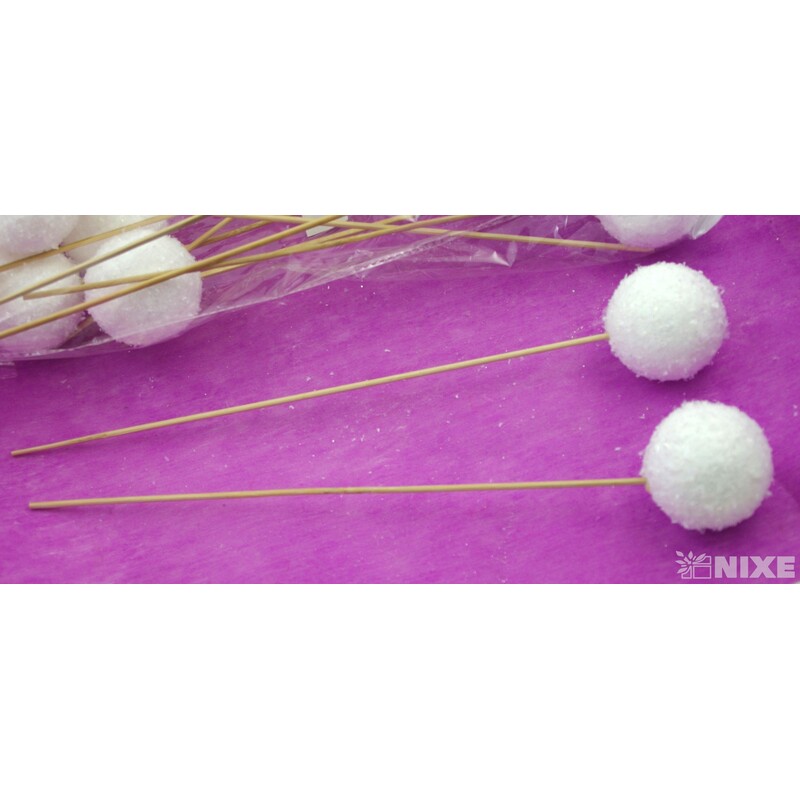 ZÁPICH KOULE 6x30cm 24ks*BÍLÁ