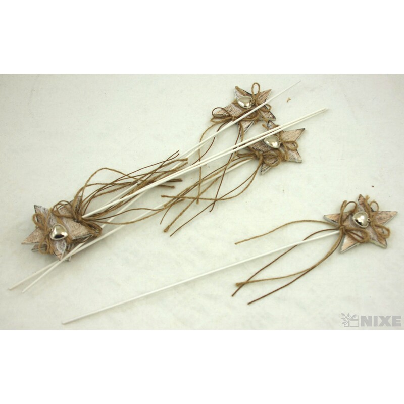 ZÁPICH HVĚZDA 6ks 8x35cm*PŘÍRODNÍ