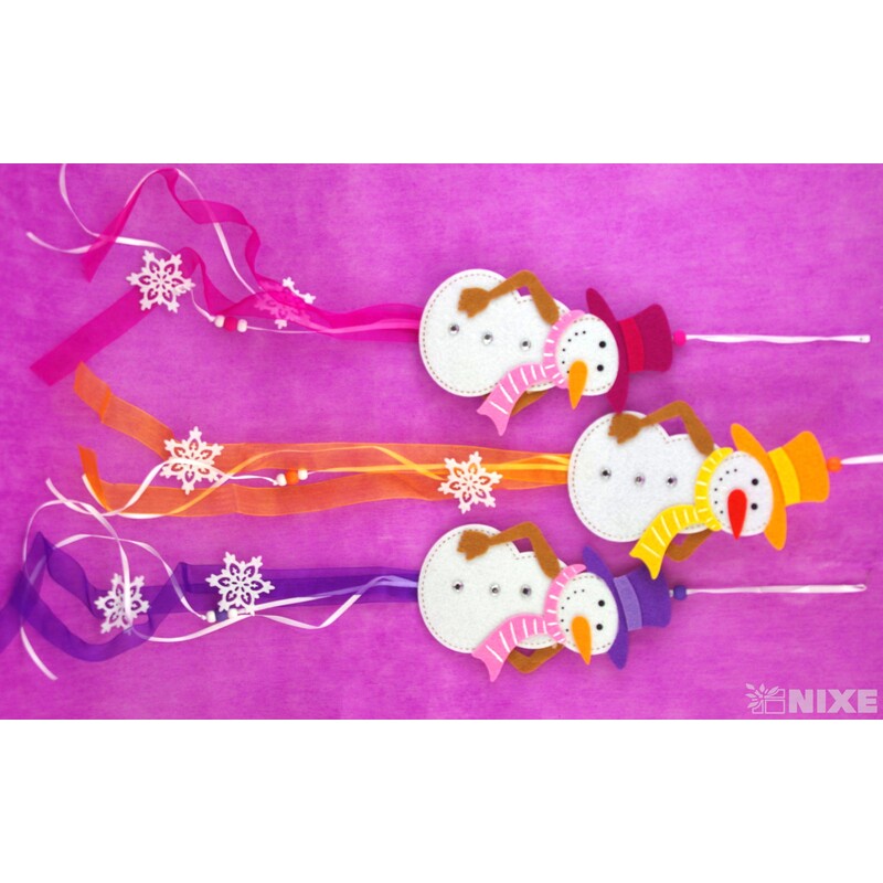 ZÁVĚS FILC SNĚHULÁK 18x11cm*MIX BAREV