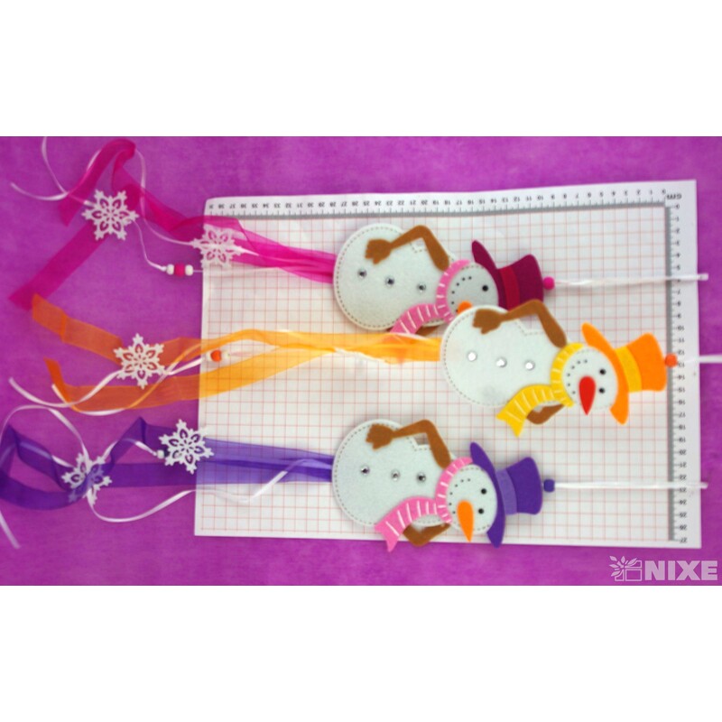 ZÁVĚS FILC SNĚHULÁK 18x11cm*MIX BAREV