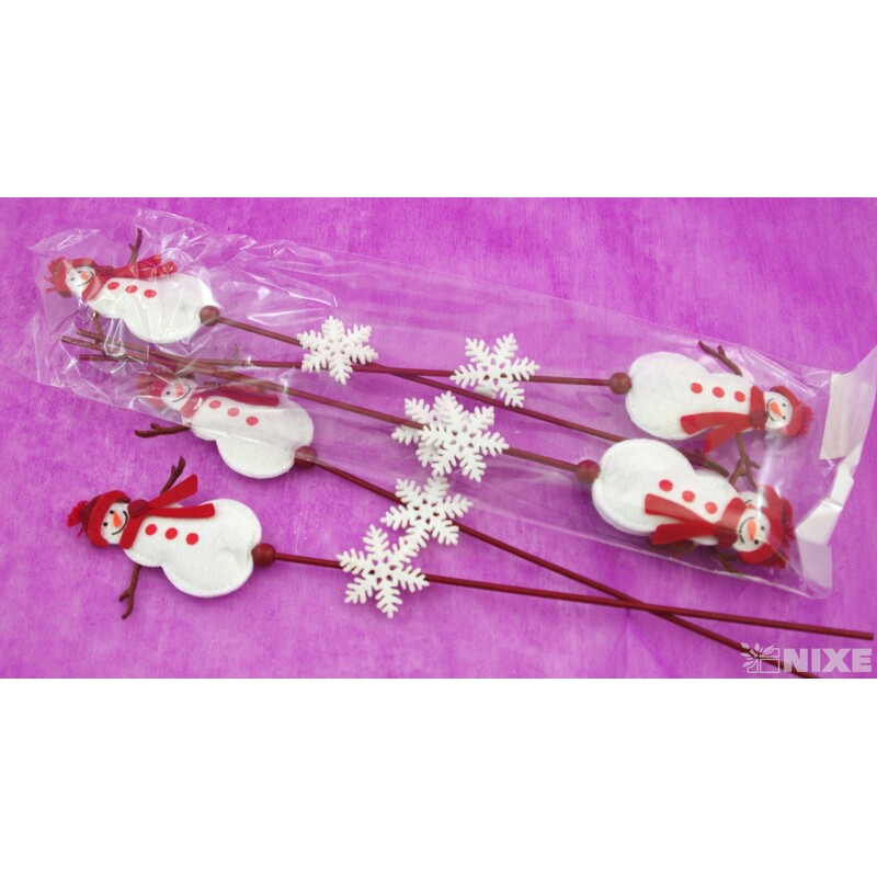 ZÁPICH FILC SNĚHULÁK 8x33cm 6ks*BÍLÁ