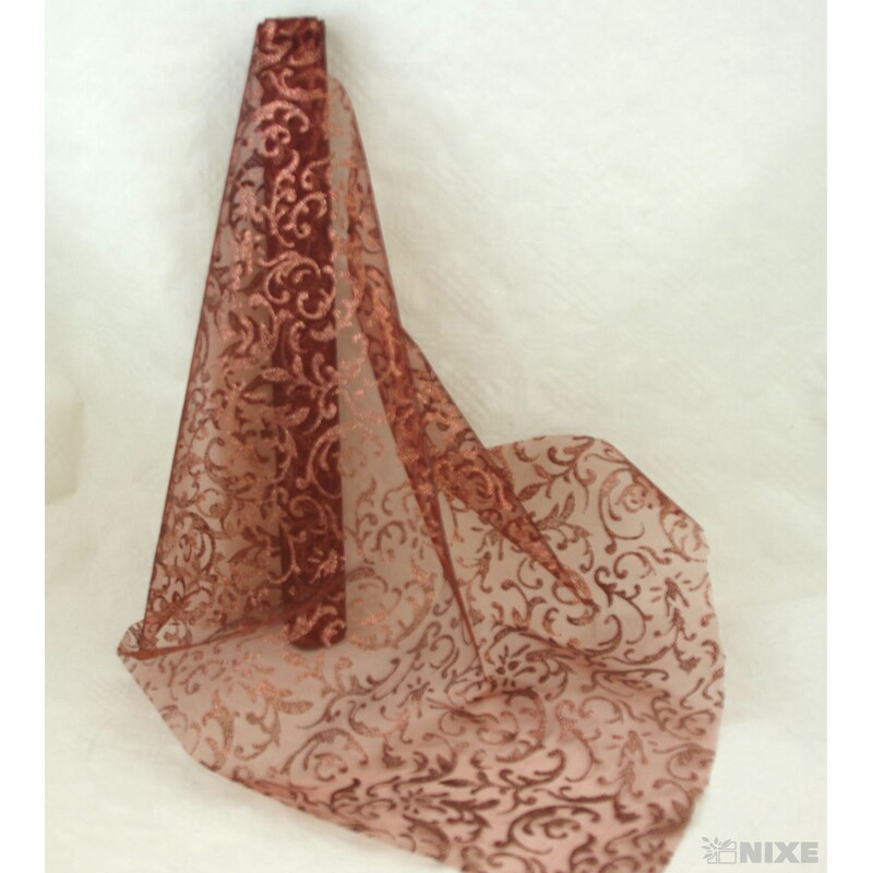 ORGANZA GLITR 23 36cmx5yd*HNĚDÁ