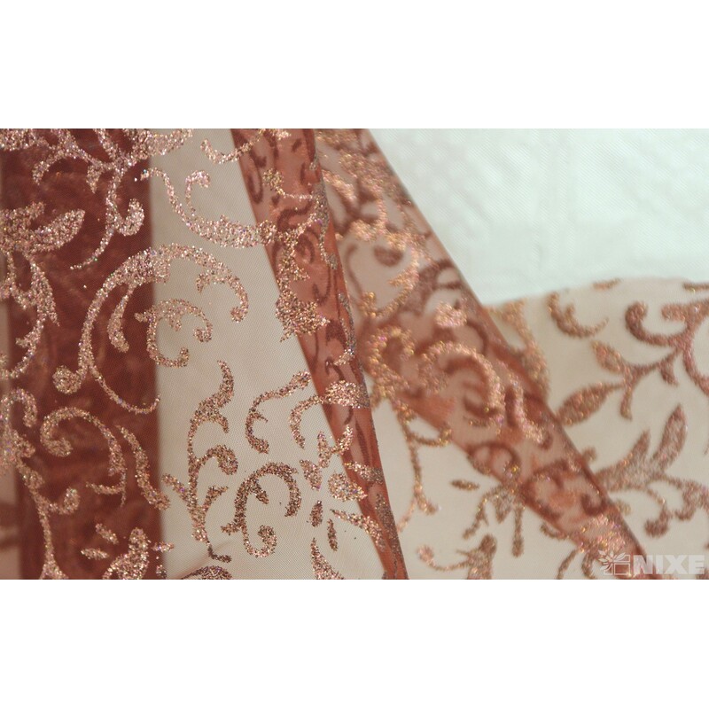 ORGANZA GLITR 23 36cmx5yd*HNĚDÁ