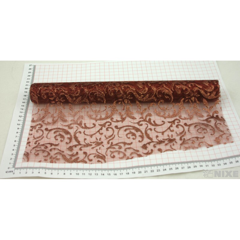 ORGANZA GLITR 23 36cmx5yd*HNĚDÁ