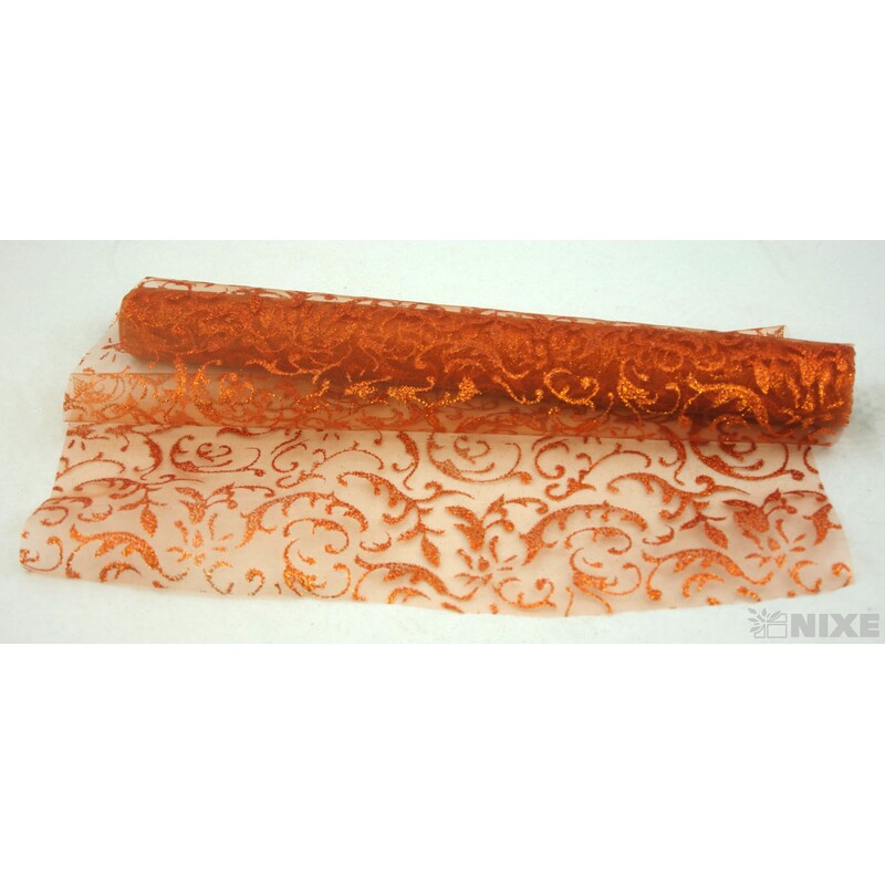 ORGANZA GLITR 23 36cmx5yd*ORANŽOVÁ