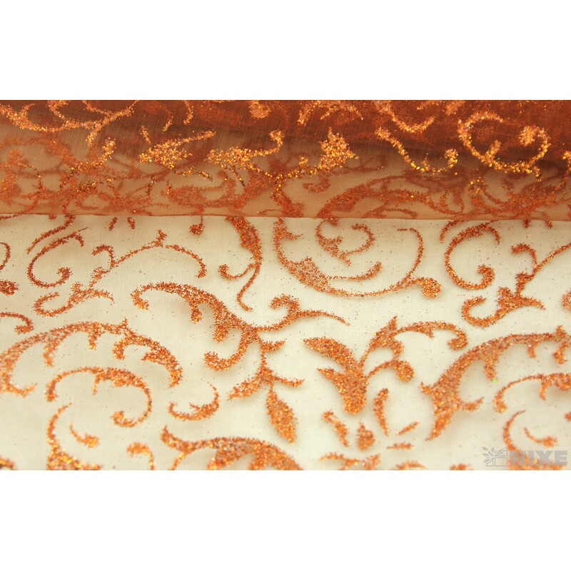 ORGANZA GLITR 23 36cmx5yd*ORANŽOVÁ