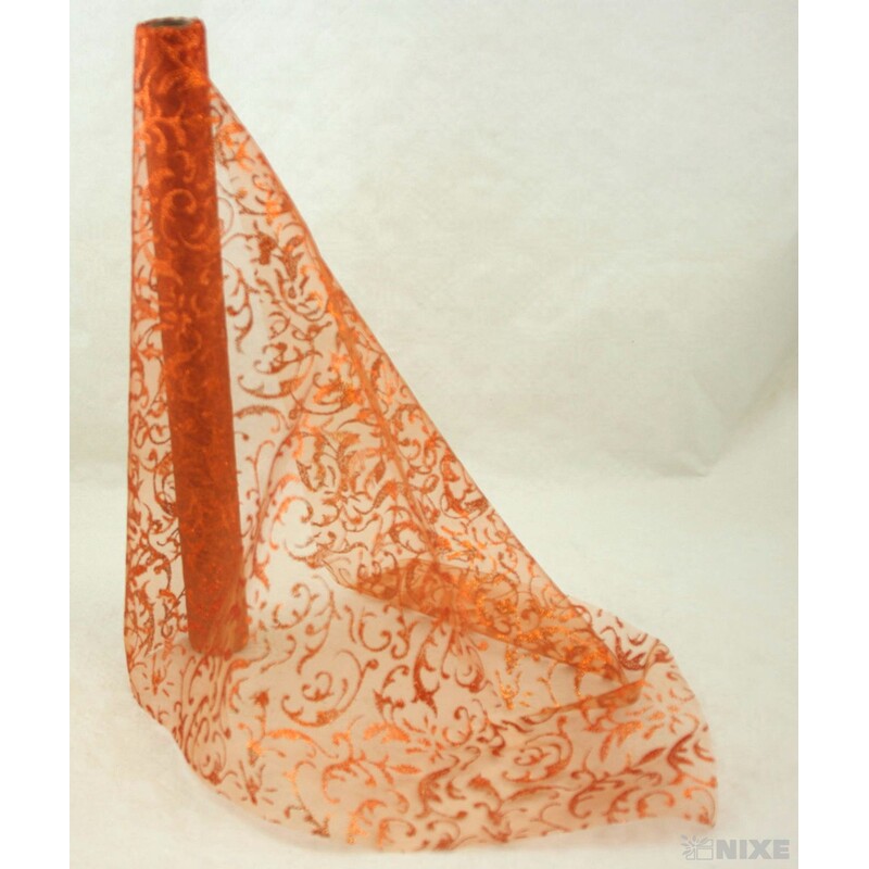 ORGANZA GLITR 23 36cmx5yd*ORANŽOVÁ
