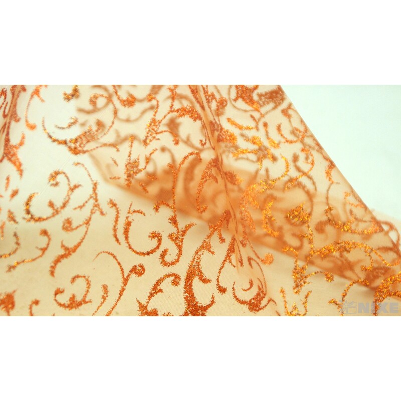 ORGANZA GLITR 23 36cmx5yd*ORANŽOVÁ