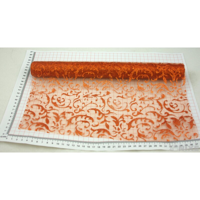 ORGANZA GLITR 23 36cmx5yd*ORANŽOVÁ